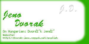 jeno dvorak business card